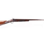(S58) 6 bore Percussion single sporting gun by Bentley & Playfair, 36 ins brown damascus tapered