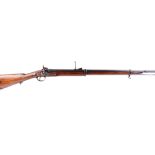 (S58) .577 Enfield 1861 Pattern rifle, 33 ins two band barrel stamped J Kerr, blade and ramp sights,