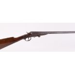 (S2) .410 Belgian double semi hammer, 26 ins barrels, folding side lever action, 14 ins straight