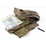 Camo jacket (size M approx.); Pair rip-stop nylon gaiters; Pair waterproof waders, size XXL