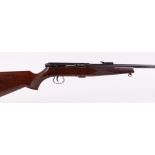 (S1) .22 Krico Model 260 semi automatic rifle, 22 ins threaded barrel (capped), hooded blade