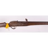 (S2) 11 bore Re-enactment matchlock musket, 29 ins steel barrel (black powder proof), fullstocked