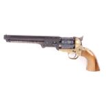 (S1) .36 Euroarms 'Navy Model' percussion black powder revolver, 7½ ins octagonal sighted barrel,