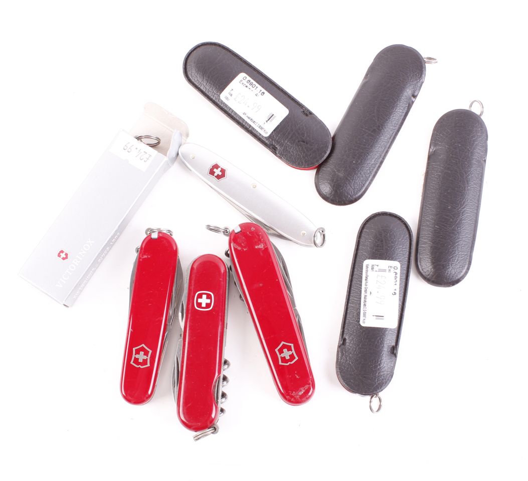 Eight various Victorinox Swiss Army knives including Sportsman and Excelsior
