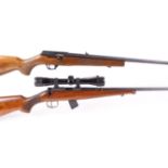 (S1) .22 CZ 452-2E bolt action rifle (magazine missing), 25 ins threaded barrel, mounted scope, no.