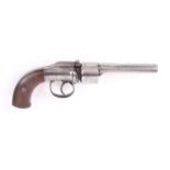 (S58) 50 bore Percussion Transition revolver with 4½ ins octagonal rifled barrel,