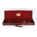 Leather gun case with brass corners for restoration,