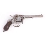 (S58) 9mm Pinfire double action revolver, 5½ ins sighted barrel, plain 7 shot cylinder,
