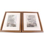 Two framed and glazed stalking prints: 'Deer Hunting in the Forrest' & 'Hind Stalking in the