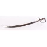 Cavalry sabre, 32¾ ins single edged curved blade, steel stirrup hilt,