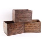 Three Eley wooden cartridge boxes