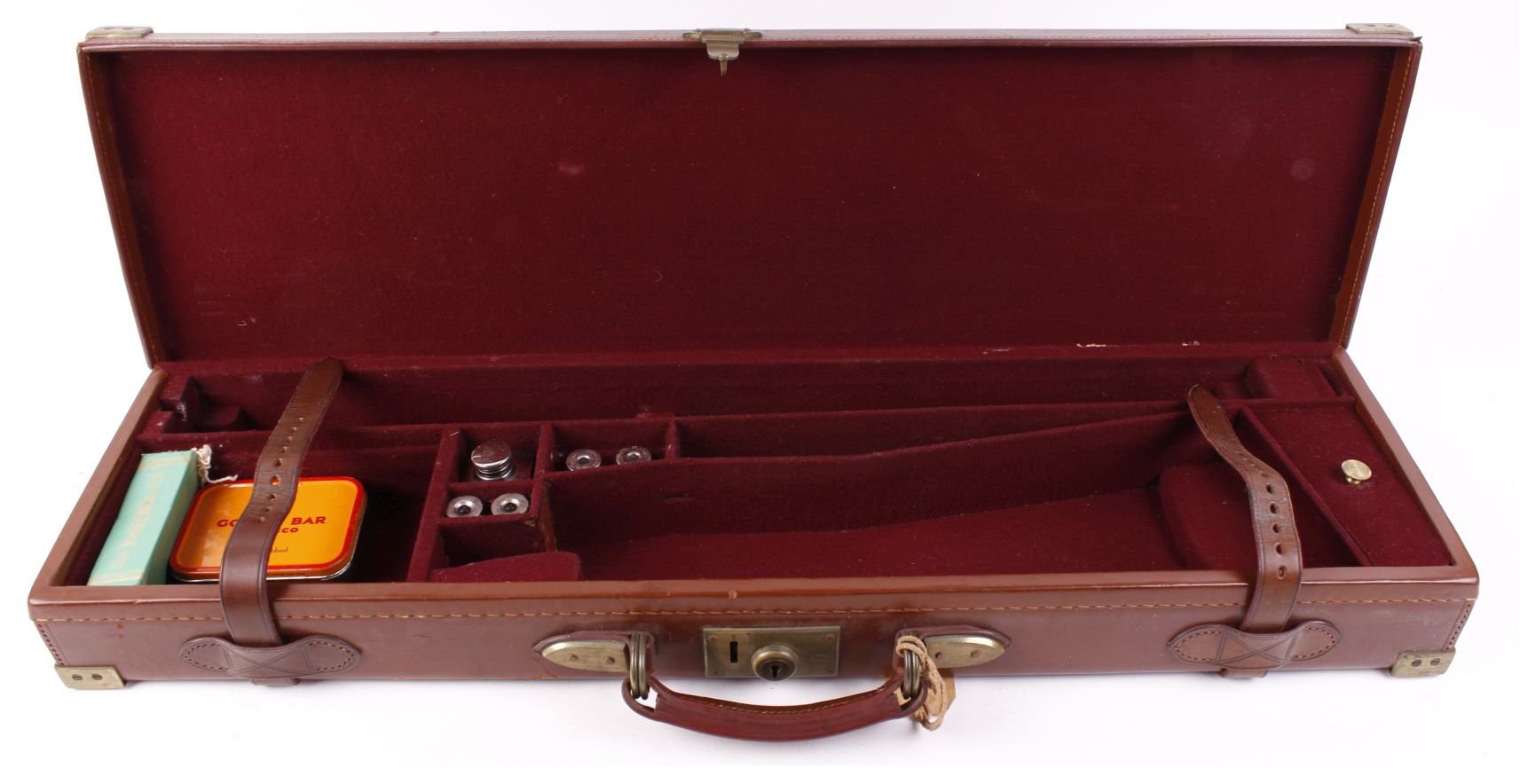 A fine leather motor case with brass corners, - Image 2 of 2