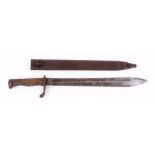 WW I Mauser bayonet with 14 ins fullered buther blade stamped V C Schilling, Suhl,