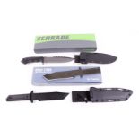 Boxed Cold Steel Tanto knife, 7¼ ins single edge blade, black metal grips,