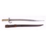 Chassepot 1866 pattern bayonet, the blade inscribed 1871,