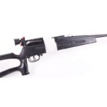 Two black synthetic air rifles,