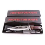 Three boxed Protector knives,