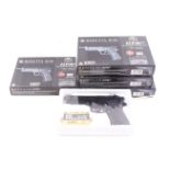 Four boxed Beretta 92FS HPA airsoft pistols