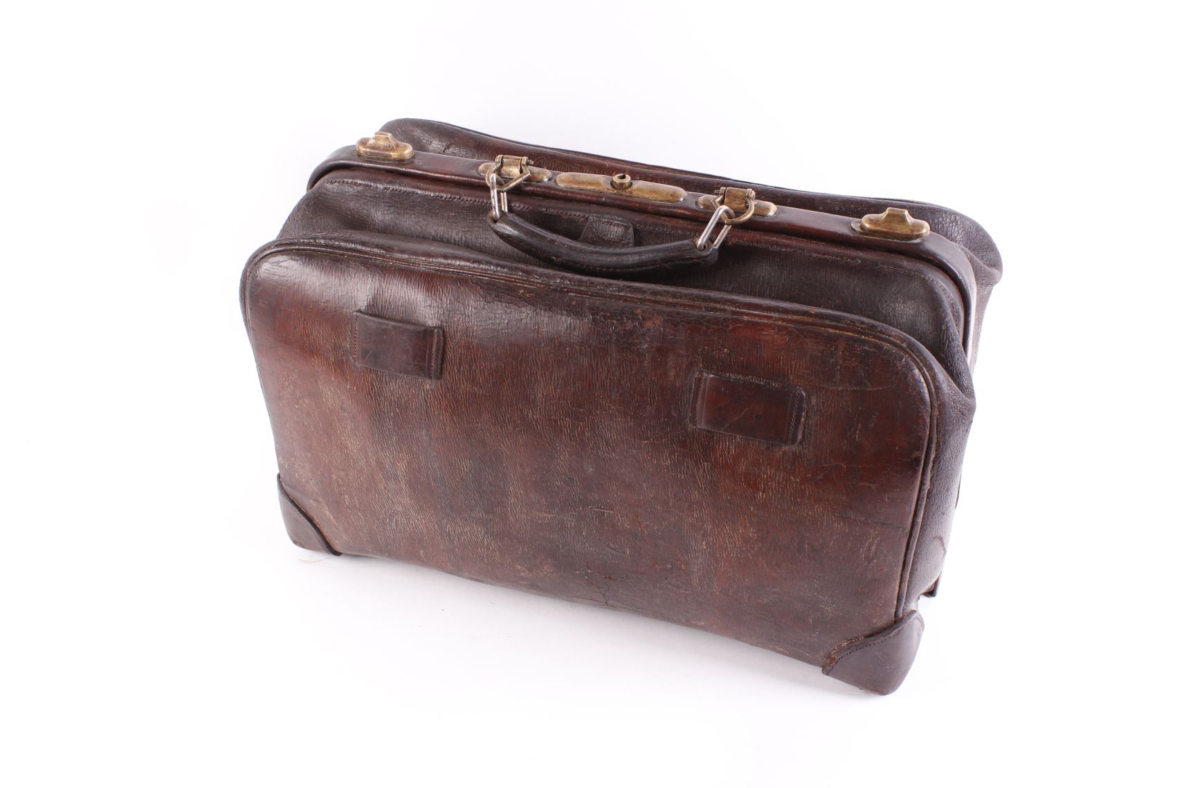 Large brown leather Gladstone bag