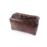 Large brown leather Gladstone bag