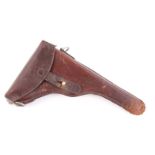 Swiss leather Luger holster for repair, stamped C. E.