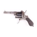 (S58) 7mm Pinfire six shot double action revolver, English, 3 ins sighted barrel,