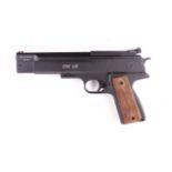 .22 Weihrauch HW 45, break barrel air pistol with chequered wood grips, no.