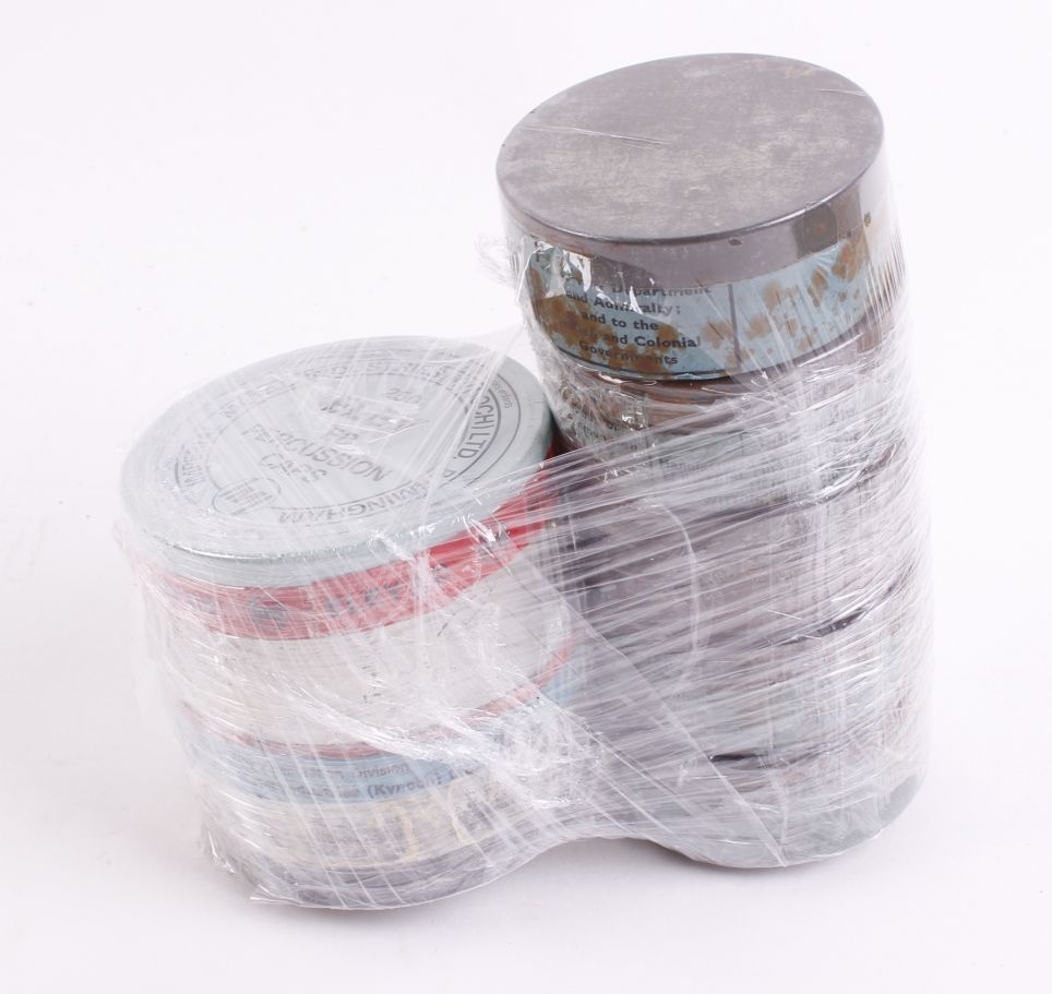 1000 Eley percussion muzzle loading "Top hat caps" in tins