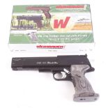 .177 Weihruach HW45 Black Star top lever air pistol, open sights, boxed with instructions, no.