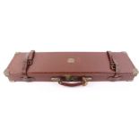 A fine leather motor case with brass corners,