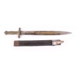 French 1816 Pattern Artillery Sidearm, gladius style, with brass hilt stamped L104, engraved blade,