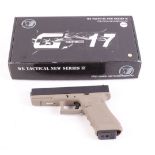 6mm G17 Series airsoft pistol, boxed with instructions, with two gas bottles,
