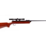 .22 BSA Meteor break barrel air rifle, open sights, recoil pad, mounted 4 x 20 ASI scope, no.