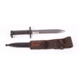 Swedish bayonet with 8 ins fullered blade stamped crown 382 EJ AB, engine turned grips,