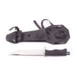 Eternal diving knife, 6¾ ins single edged blade, rubber grips,