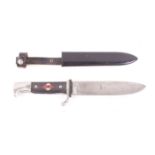 German Hitler Youth dagger, 5½ ins single edged blade stamped RZM M7/5,