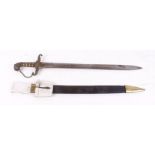 Victorian British Army Regimental side arm with 22 ins half fullered double edged blade,