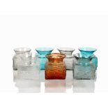 Frank Thrower for Dartington Glass, a group of FT101 small flared rim Polar vases 9 cm in