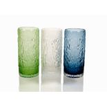 Ronald Stennett Wilson for Kings Lynn (Wedgwood) Glass, a trio of Textured range vases with