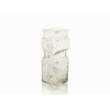 Frank Thrower for Dartington Glass, pattern FT35, a moulded 'Marguerite' floor vase of squared