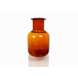 Frank Thrower and Woods Brothers for Dartington Glass, a large Inkwell vase pattern FT224 in Amber