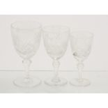 A part suite of Thomas Webb 'St. Andrews' cut crystal glassware, including tumblers, wine glasses (