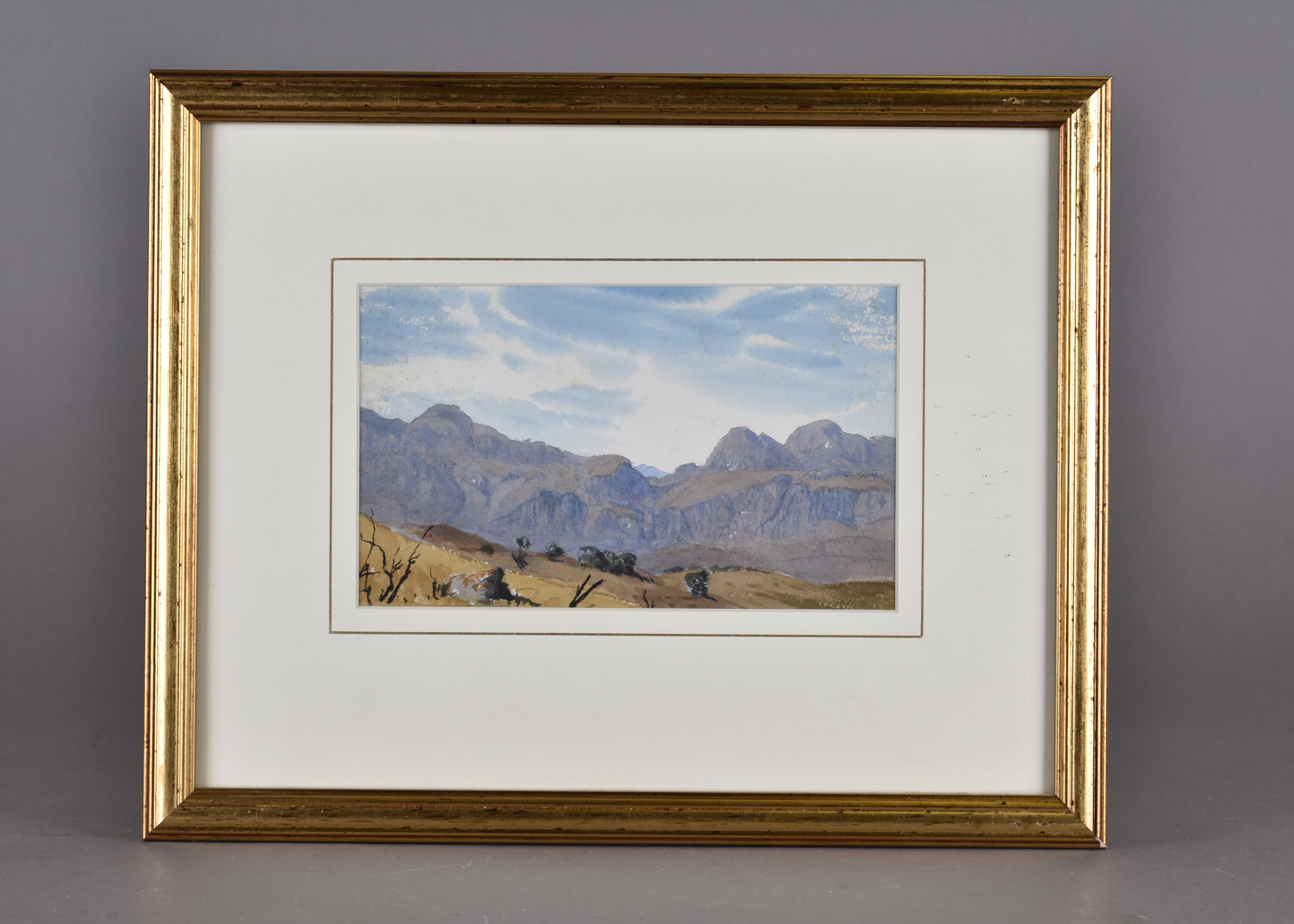 •John Cyril Harrison (1898-1985) pencil and watercolour on paper, 'Mountain Landscape', 12.7 cm x - Image 2 of 2