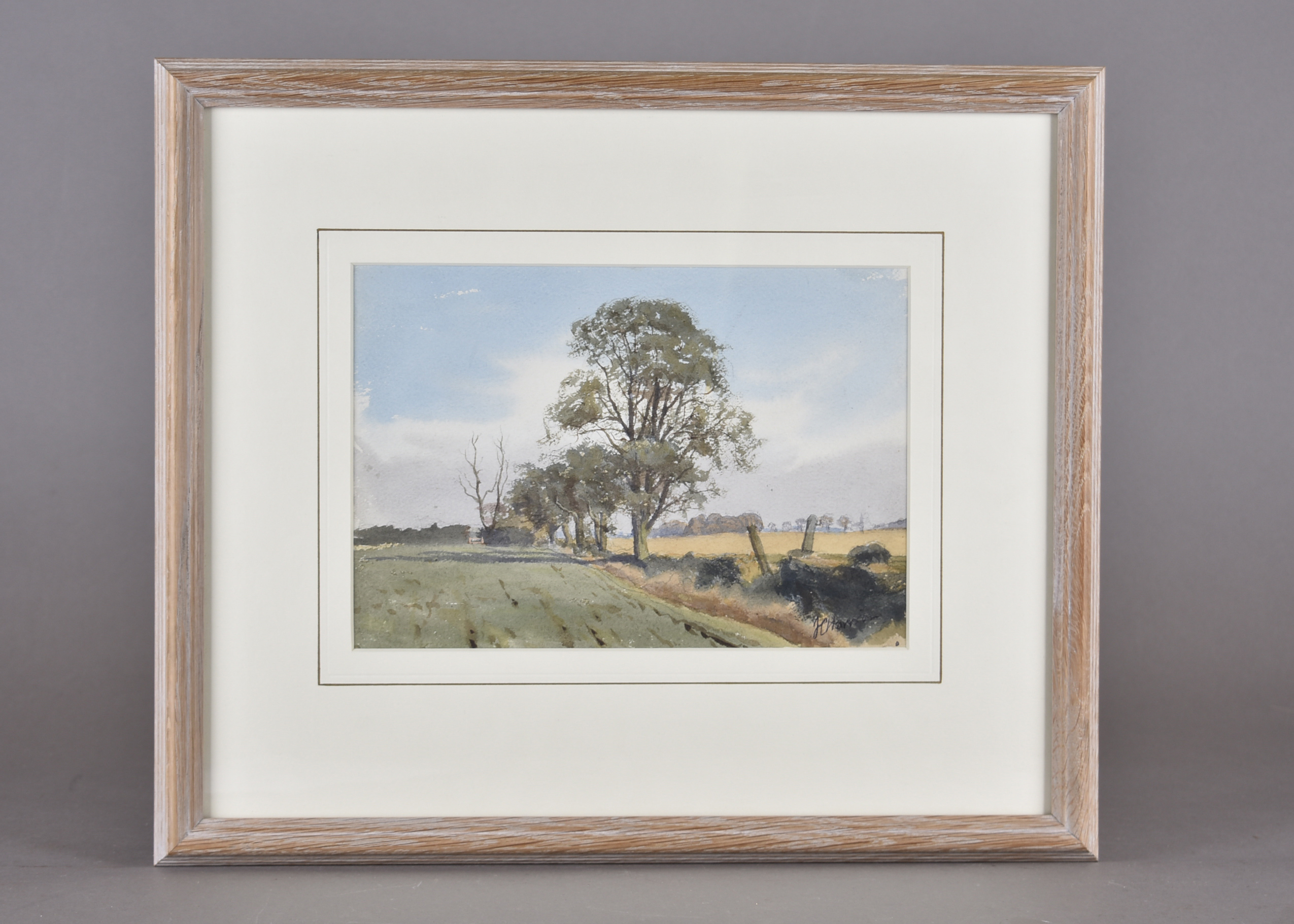 •John Cyril Harrison (1898-1985) pencil and watercolour on paper, 'Rural Landscape', signed ' - Image 2 of 2