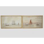 George Stanfield Walters (1838-1924) pair of watercolour and pencil on paper, 'Port Scene' and '