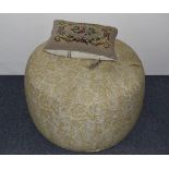 A contemporary gilt thread embroidered pouffe by Mooi Boutique designed by Marcel Wanders, decorated