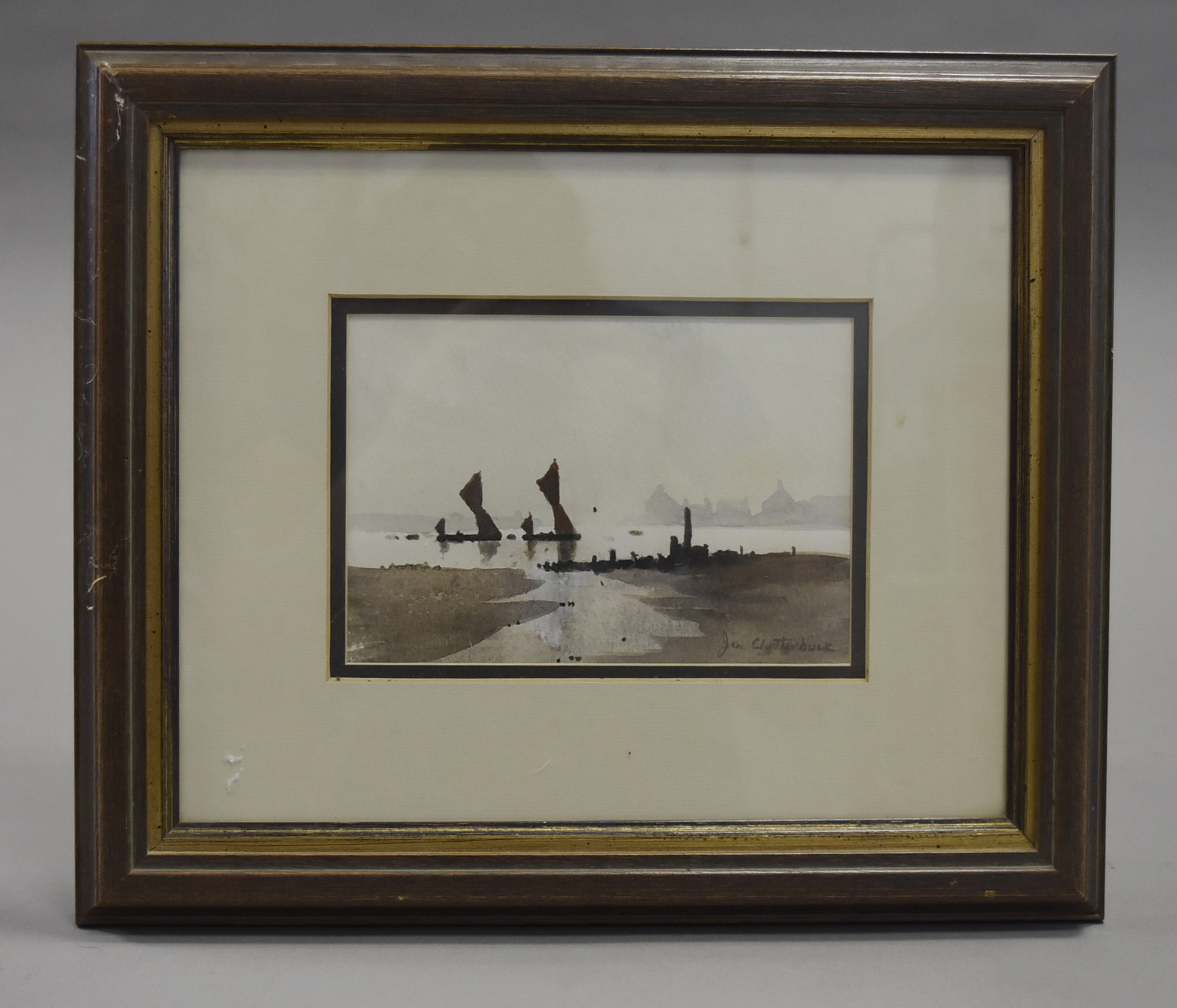 J. Clutterbuck (20th Century) watercolour on paper, The Fens', signed 'Jn Clutterbuck', 17.5 cm x - Image 3 of 3