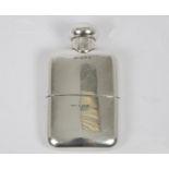 An Edward VII silver hip flask, marked Birmingham 1909, A & J Zimmerman Ltd, of rectangular form