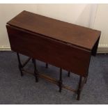 A 19th Century mahogany spider leg table, turned and squared supports, 76 cm x 82 cm x 70 cm