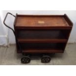 An early 20th Century oak three tiered serving trolley, 91 cm long x 44 cm wide x 87 cm high